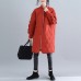 Casual red women parka trendy plus size stand collar Jackets & Coats Luxury ruffles coats