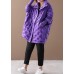 New purple duck down coat plus size down jacket winter coats stand collar zippered