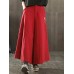 Women Wide Leg Embroidery Ninth Cotton Pants with Pocket