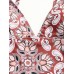 Wireless Flora Printed Deep Open Necklines Chic Swimwear