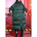 Luxury green winter parkas Loose fitting snow jackets winter hooded zippered coats