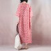 fine red linen dresses oversized o neck print linen gown vintage half sleeve baggy dresses