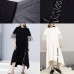 French black cotton Wardrobes side open drawstring cotton robes summer Dresses