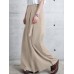 Women Side Zipper Solid Color Casual Wide Leg Pants With Pocket