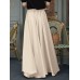 Women Solid Color Loose Casual Elastic Waist Wide Leg Pants With Pocket