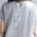 fine gray natural linen dress oversize o neck patchwork linen maxi dress 2018 short sleeve baggy dresses