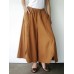 Women Cotton Solid Color Side Pockets Front Fork Wide Leg Pants