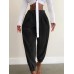 Women Corduroy Loose Solid Color Side Pockets Zipper Buttons Maxi Length Pants