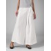 Women Solid Color Lace  Up Loose Mid Waist Wide Leg Pants With Pockets